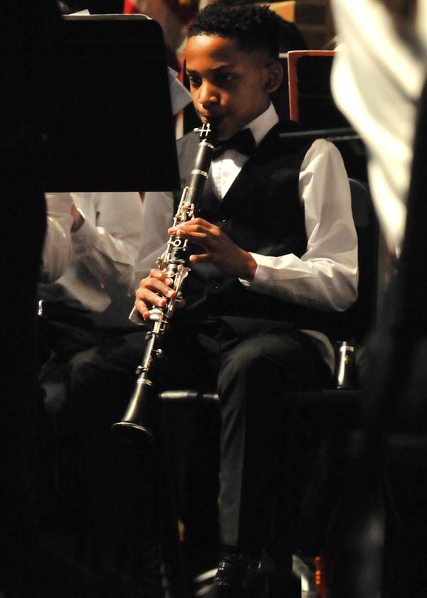 Students performing at the 2023-2024 All County Band Concert